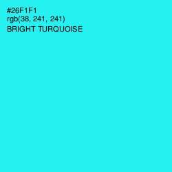 #26F1F1 - Bright Turquoise Color Image